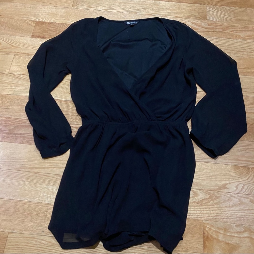 Express black chiffon romper